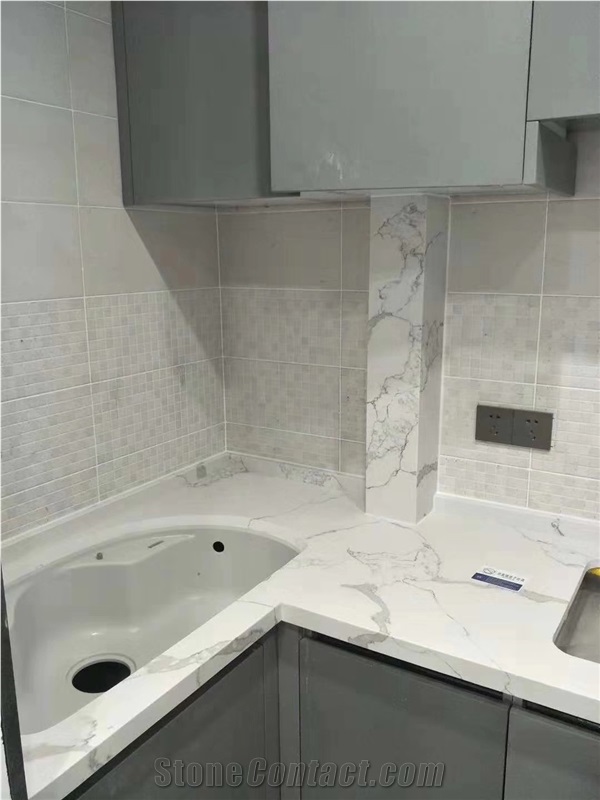 Cheap Sales In China, Bright White Modern Style Quartz Slabs