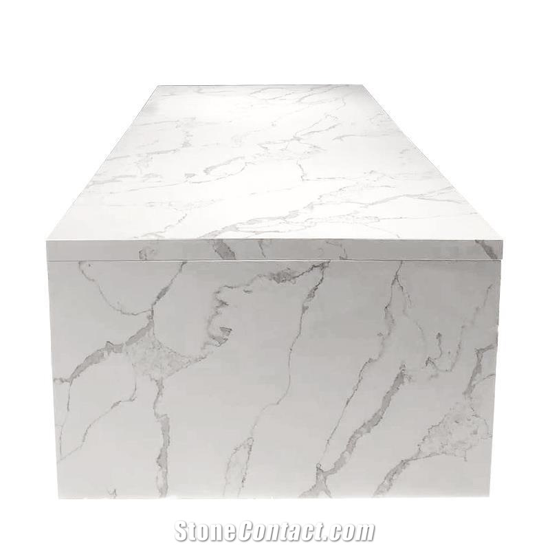 Cheap Sales In China, Bright White Modern Style Quartz Slabs