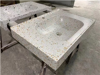 China Colored Terrazzo Shining Project Bathroom Sink