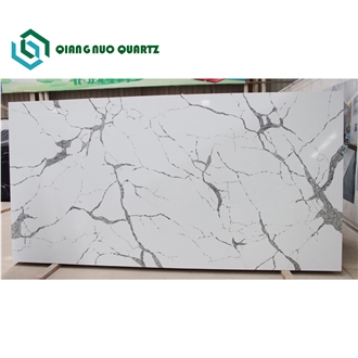 China Shining Snow Mountain White Engineering Quartz Slabs