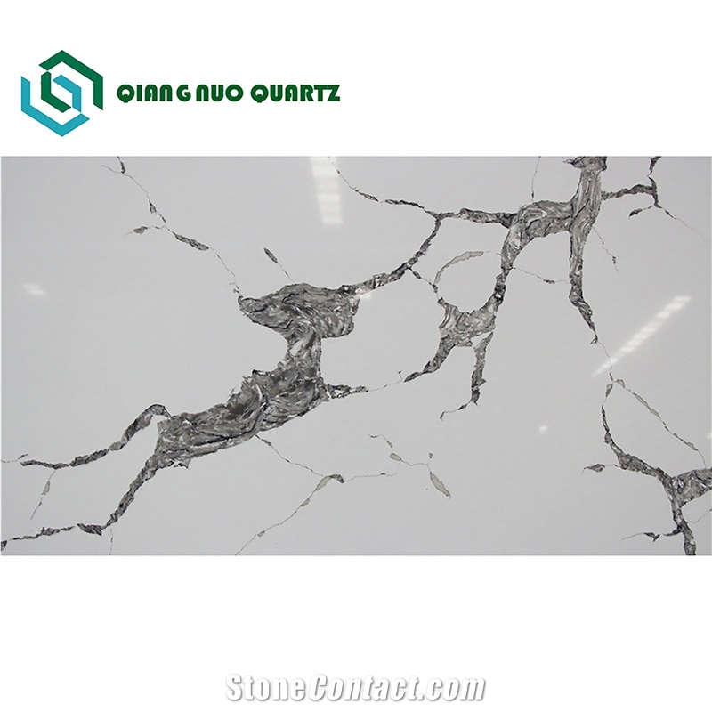 China Shining Snow Mountain White Engineering Quartz Slabs