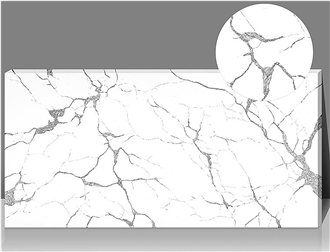 China Shining Snow Mountain White Engineering Quartz Slabs