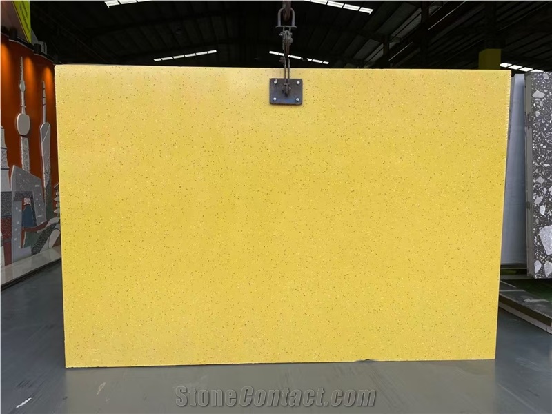 Chinese Craft Yellow Artificial Ground Terrazzo Slabs