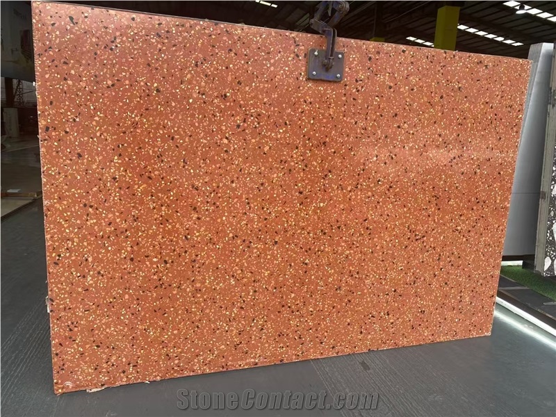 Chinese Craft Yellow Artificial Ground Terrazzo Slabs