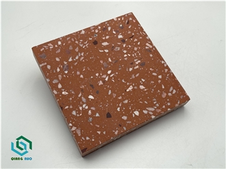 Chinese Deep Red Engineering Board Terrazzo Slabs