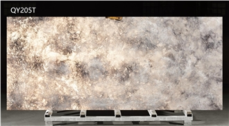 Cloud Transparent Mica Yellow Wall Artificial Stone Slabs