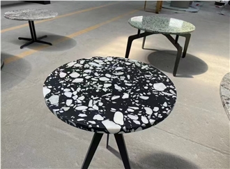 Colorful Hard Terrazzo Tabletop Solid Surface Table Tops