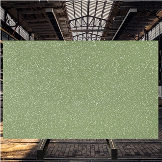 Engineering Pure Green Low-Priced Water Terrazzo Slabs