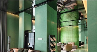 Engineering Pure Green Low-Priced Water Terrazzo Slabs