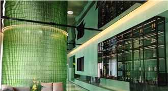 Engineering Pure Green Low-Priced Water Terrazzo Slabs