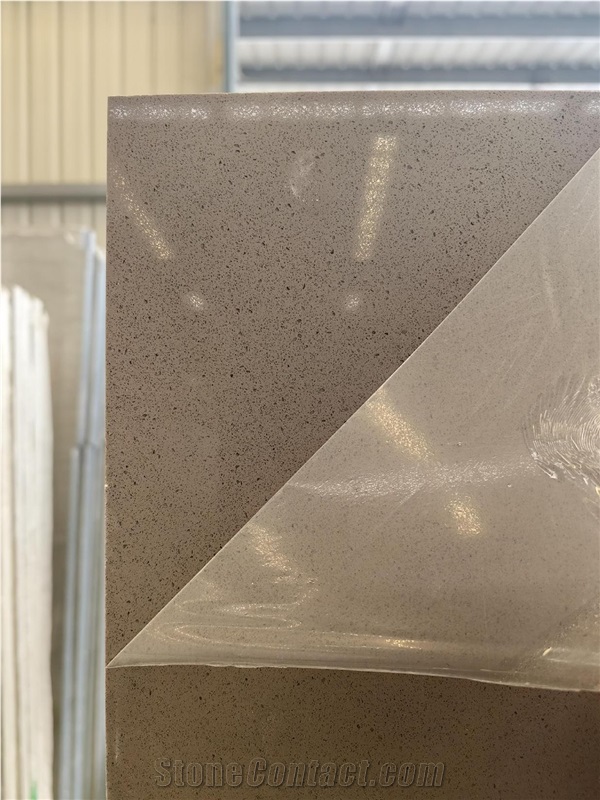 Fine Grained Coffee Ash Promotional Board Quartz Slabs