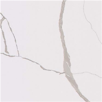 Golden Vein Fine Grain Pure White Quartz Slabs