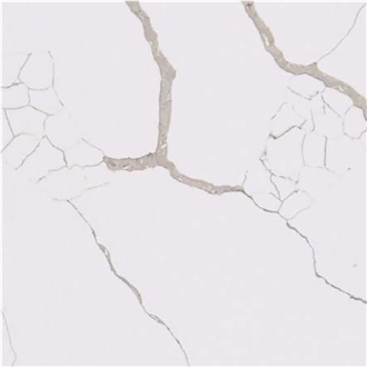 Golden Vein Fine Grain Pure White Quartz Slabs