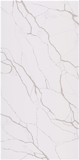 Golden Vein Fine Grain Pure White Quartz Slabs