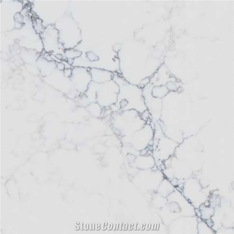 Gray Sparkling Vein Polished White Quartz Slabs