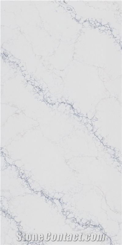 Gray Sparkling Vein Polished White Quartz Slabs