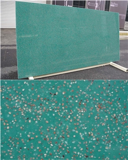 Green Quartz Jade Engineering Kitchen Artificial Calacatta