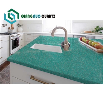 Green Quartz Jade Engineering Kitchen Artificial Calacatta
