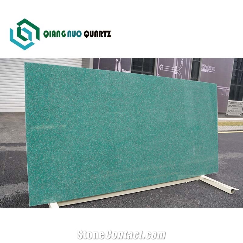 Green Quartz Jade Engineering Kitchen Artificial Calacatta