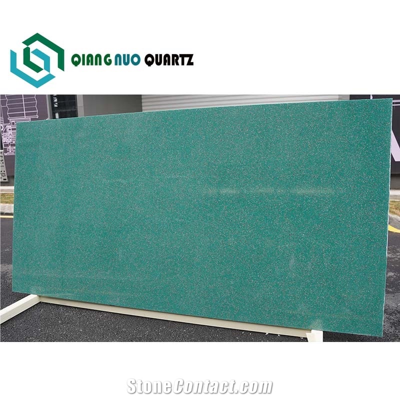 Green Quartz Jade Engineering Kitchen Artificial Calacatta