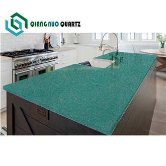 Green Quartz Jade Engineering Kitchen Artificial Calacatta