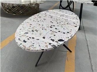 Grey Terrazzo Tabletop Project Solid Surface Table Tops