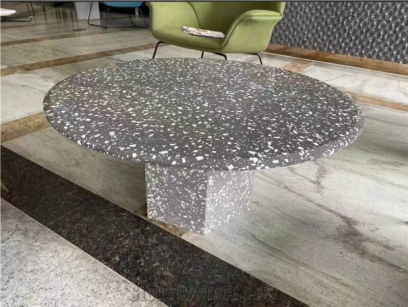 Grey Terrazzo Tabletop Project Solid Surface Table Tops