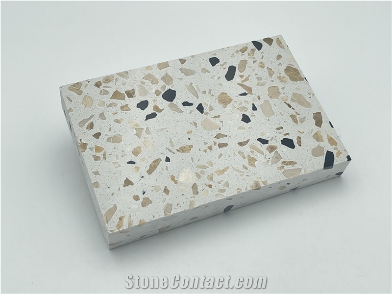 High End White From China Terrazzo Slabs
