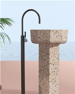 Highly Designed White Terrazzo Artificial Stone Basin