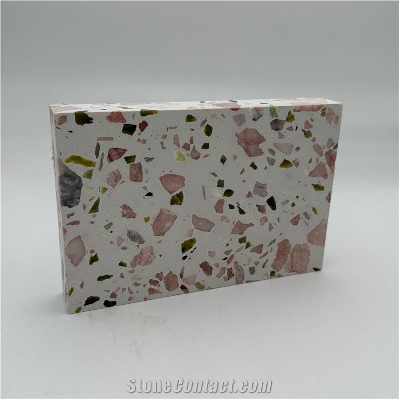 Inorganic Stone Flooring Uses Multiple Colors Terrazzo Tiles