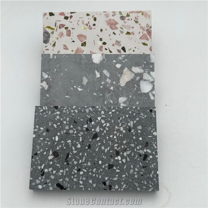 Inorganic Stone Flooring Uses Multiple Colors Terrazzo Tiles