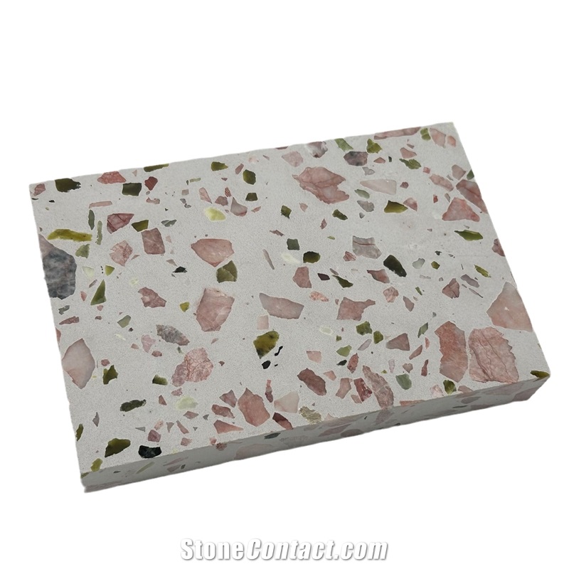 Inorganic Stone Flooring Uses Multiple Colors Terrazzo Tiles