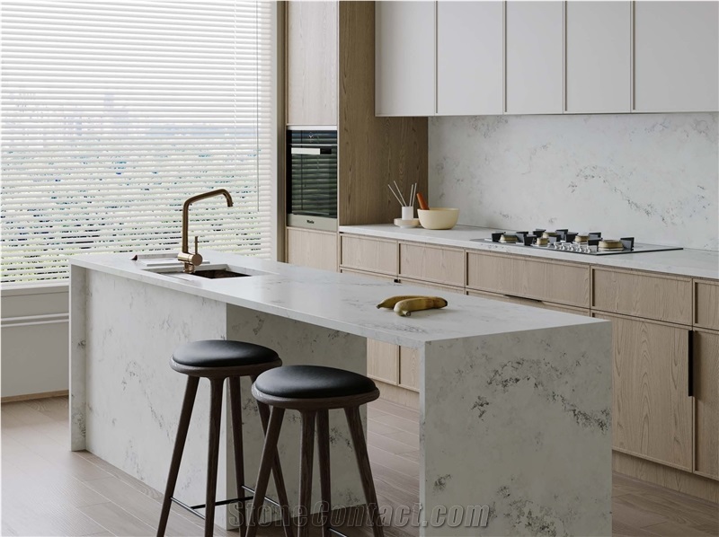 Light Gray Dreamy Gray Noble Material Artificial Stone Slabs