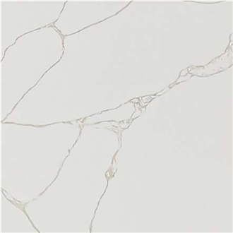 Light Yellow Vein Patterned Polished Surface Quartz Slabs