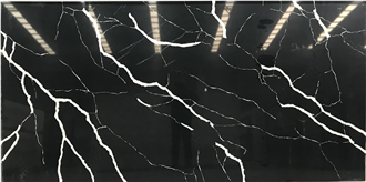 Lightning White Light Pattern Polished Surface Quartz Slabs