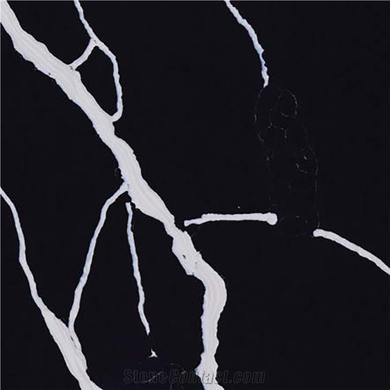 Lightning White Light Pattern Polished Surface Quartz Slabs