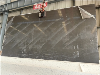 Low Price Promotion For Pure Black Inventory Quartz Slabs