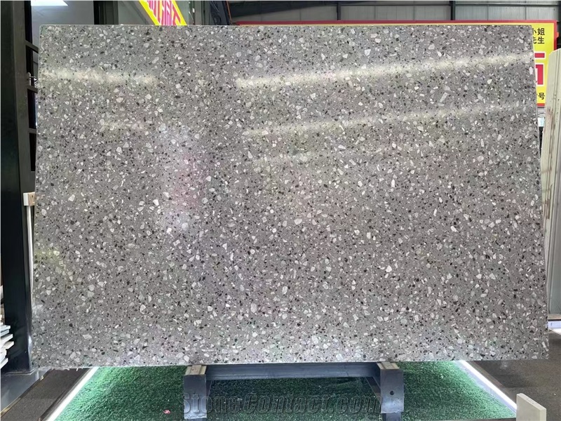 Medium Grain Gray Flooring Terrazzo Tiles