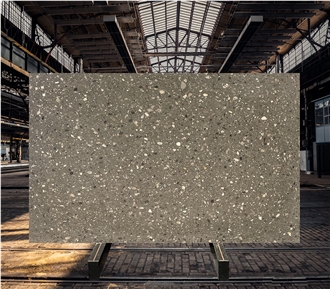 Medium Grain Gray Flooring Terrazzo Tiles