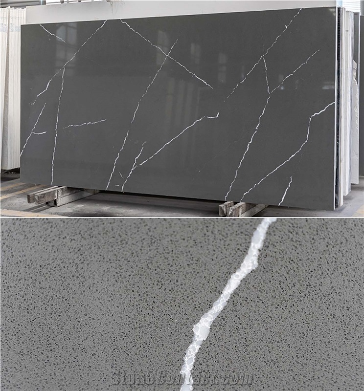 Modern Design Gray Quartz Slabs