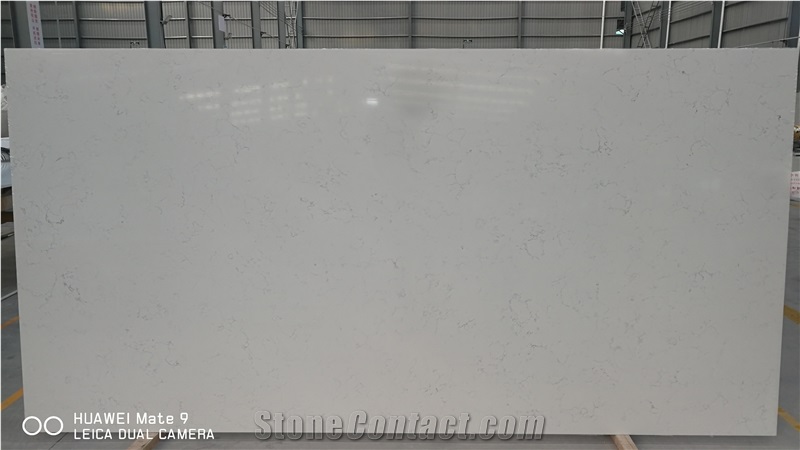 Multi Color White Polished Panel Project Quartz Slabs