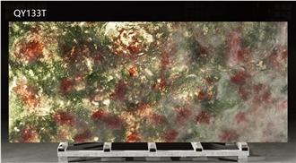 Mysterious Color Customized Thin Artificial Stone Slabs