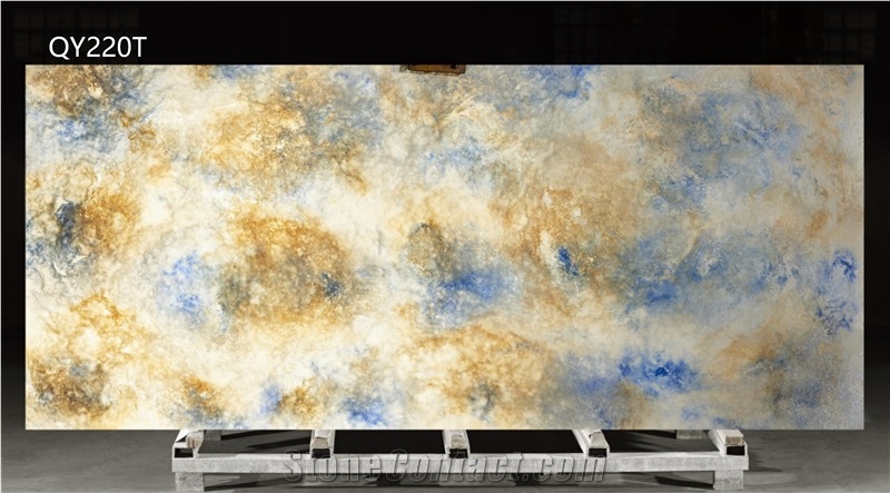 Mysterious Color Customized Thin Artificial Stone Slabs