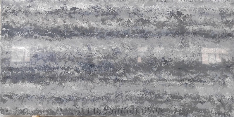 Painting And Calligraphy Ink Color Gray Pattern Quartz Slabs