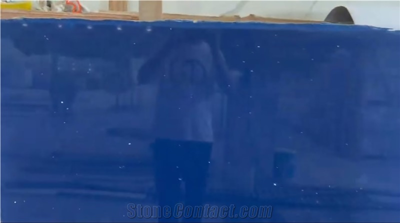 Pure Blue Enchantress Shining And Polished Sparkling Blue Quartz Slabs