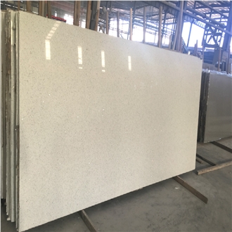 Pure White Particle Water Tank Board Artificial Quartz Slabs