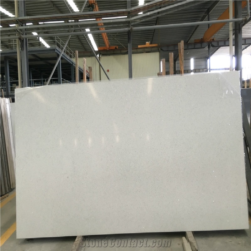 Pure White Particle Water Tank Board Artificial Quartz Slabs