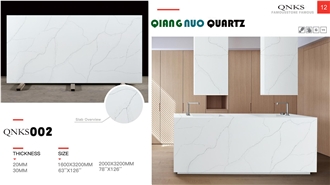 Sparkling Ivory Calacatta Quartz Polished  Quartz Slabs