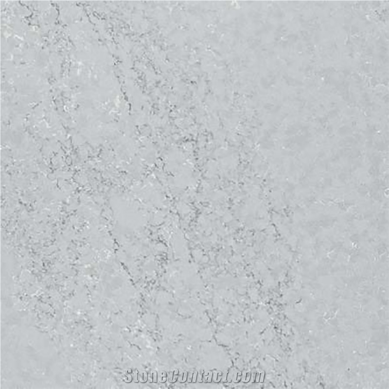 Striped Gray Polished Visual Engineering Board Quartz Slabs