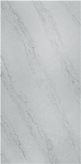 Striped Gray Polished Visual Engineering Board Quartz Slabs